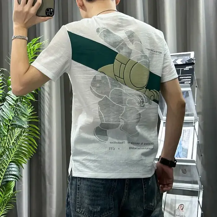 T-shirt en Lin Blanc pour Homme