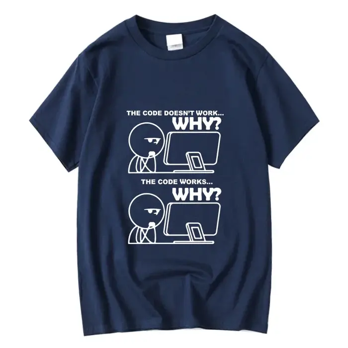 T-shirt à manches courtes pour hommes, 100% coton, imprimé programmeur drôle, été, t-shirt à col ron