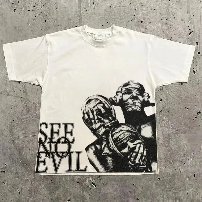 T-shirt graphique hommes femmes haut Vintage Hip Hop Streetwear surdimensionné