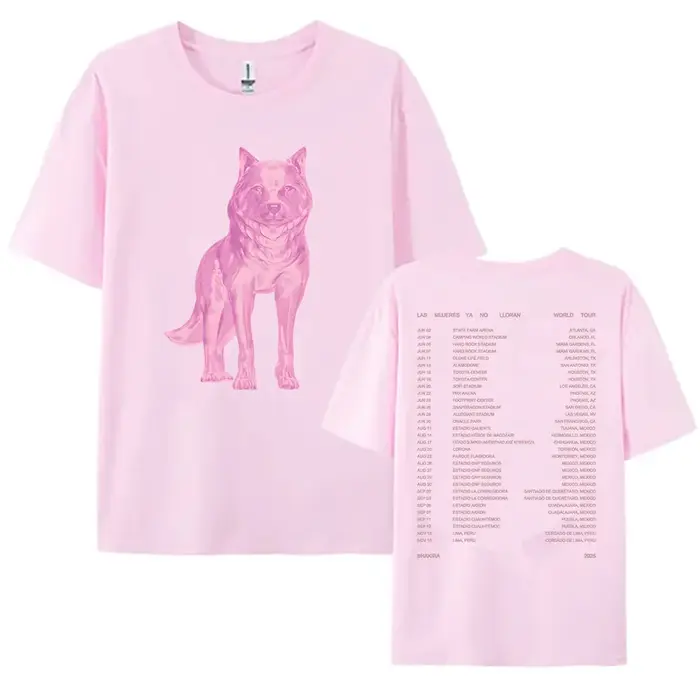 Isabel Tee Las Mujeres Ya No Lloran World Tour 2025 t-shirts Shakira chanteur impression T-shirt coton femmes à manches