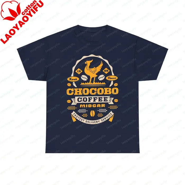 T-shirt imprimé graphique Chocobo du jeu vidéo Final Fantasy, décontracté, à la mode, ample, pour le