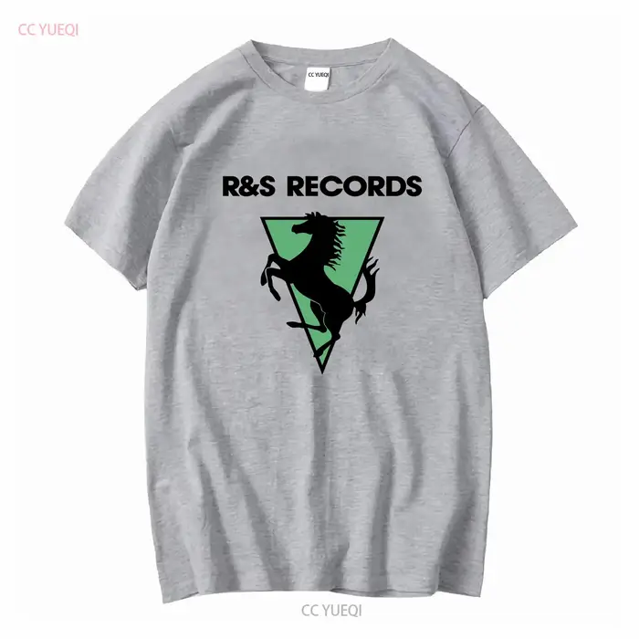 R S Records T-shirt Vintage House Music à manches longues ou courtes, style vintage, lavé, élégant, 