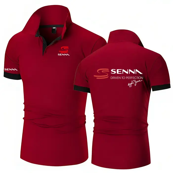 Hommes Polo Ayrton Senna Brésilien Formule 1 Légende Polos Graphique Surdimensionné Respirant Streetwear T-Shirts S-8XL