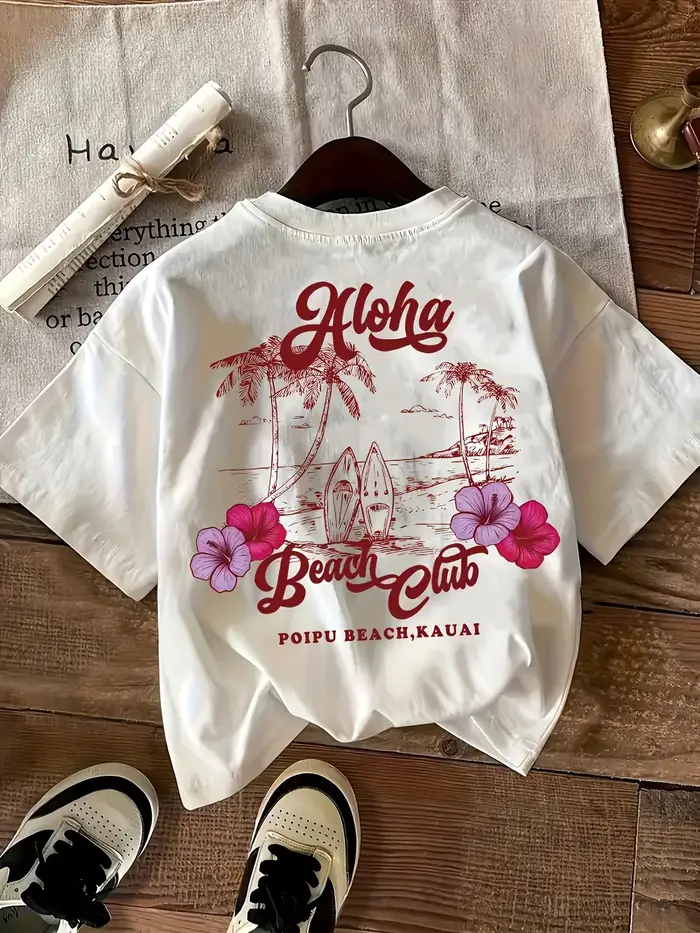 T-shirt à motif graphique Hawaii Aloha Beach Club pour femme