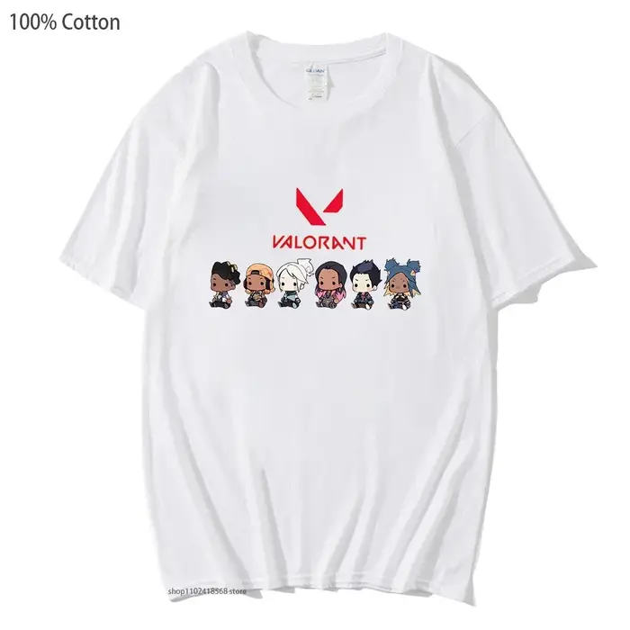 Valorant jeu impression t-shirt Jett Killjoy chemise Streetwear femmes t-shirt mignon dessin animé h