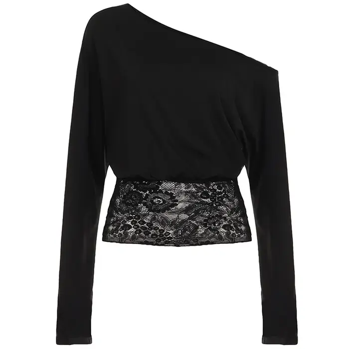 T-Shirt manches longues col ras du cou pour femme