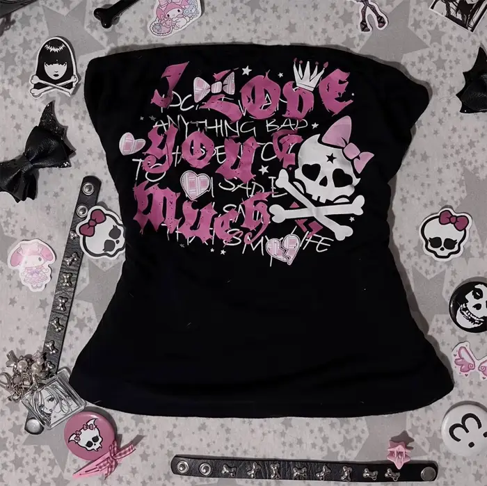 Crop tops style Y2K, t-shirts grunge d'été pour femmes, hauts gothiques des années 2000, esthétique 
