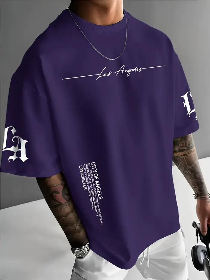 Le nouveau T-shirt pour hommes d'été 2025 est un haut simple pour hommes d'extérieur décontracté et à la mode avec des imprimés de lettres