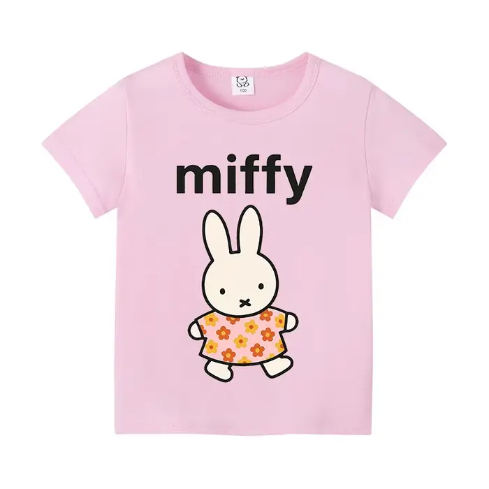 Miffy – T-shirt à manches courtes en coton pour enfants