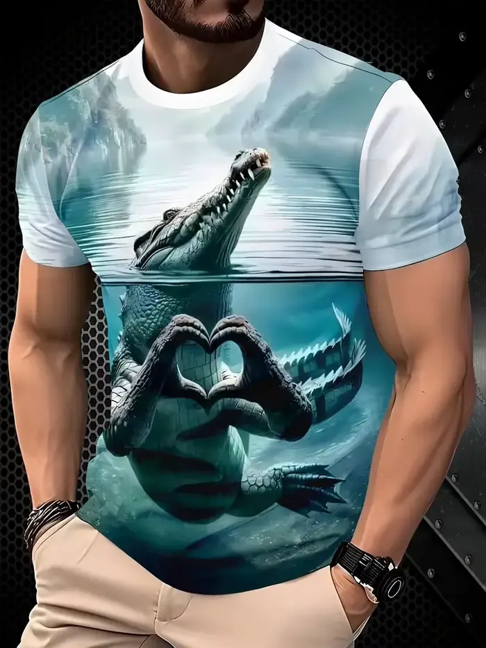 2025 nouveaux T-Shirts graphiques Crocodile pour hommes mode d'été impression 3D femme décontracté à manches courtes t-shirt surdimensionné Harajuku hauts