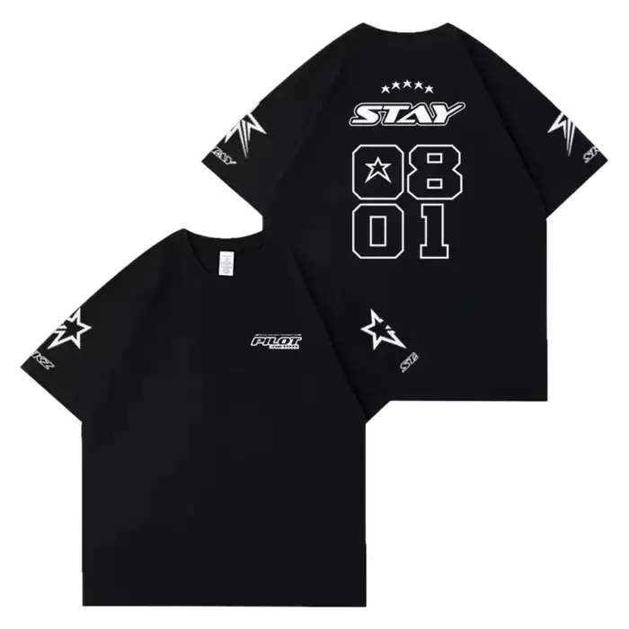 T-shirt Kpop Stay pour hommes et femmes, vêtements d'été en pur coton, T-shirt décontracté à manches