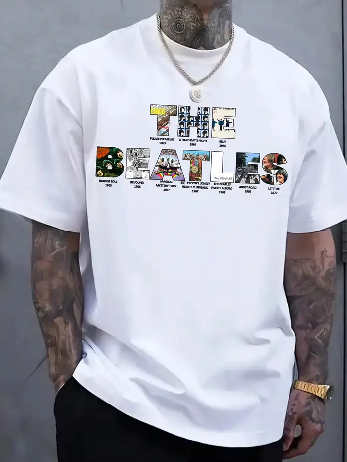 T-shirt tendance pour hommes et femmes, groupe The Beatles, en coton, décontracté, à manches courtes