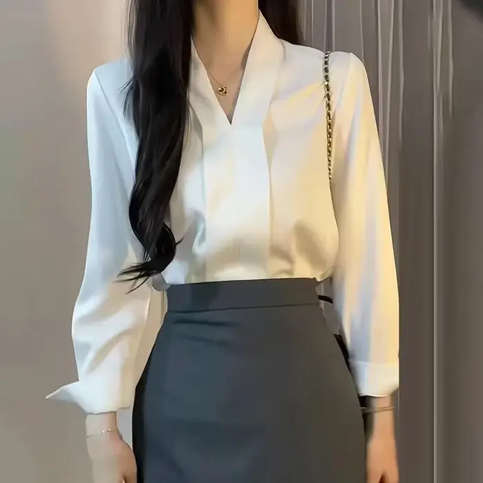 Manches longues bureau dames Blouse femmes chemises décontractées hauts printemps été mode femme OL 