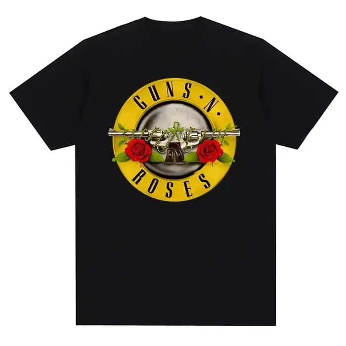 T-shirt à imprimé graphique Guns N Roses, t-shirt vintage de groupe de rock, streetwear, manches cou