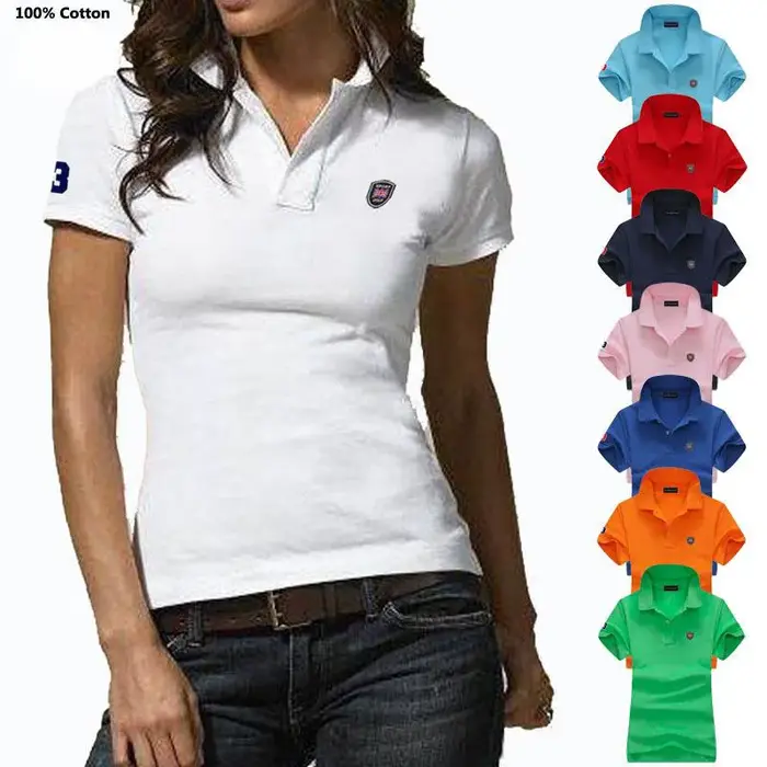 Vêtements de mode Polos Femme été nouveau Polo pour femmes chemise à manches courtes col