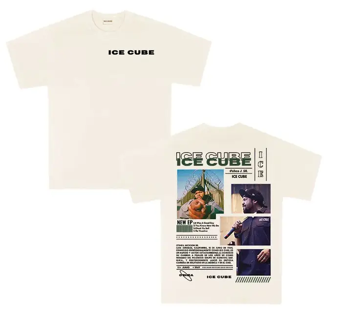 Rappeur Ice Cube Tour Album 2025 t-shirts graphiques hommes Hip Hop surdimensionné à manches courtes T-shirt mode haute