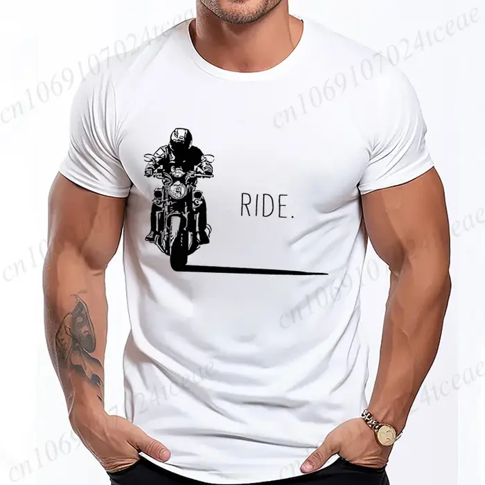 Hommes décontracté moto graphique T-Shirts homme rue été Harajuku t-shirt moto Racer Vintage rétro v