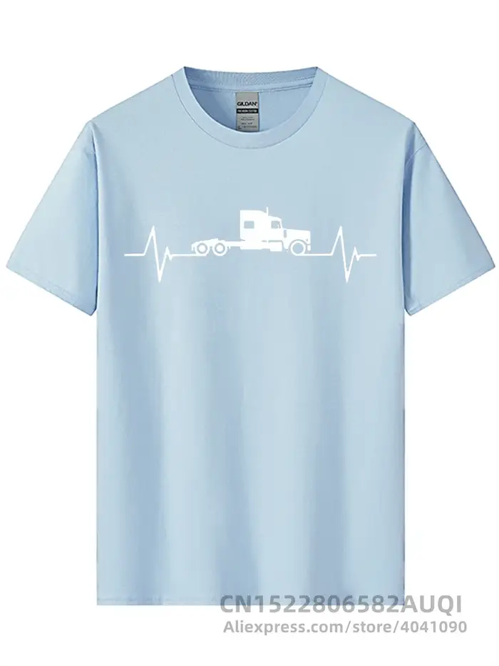 Chauffeur de camion battement de coeur amour t-shirt gars arrivée Simple Camisetas