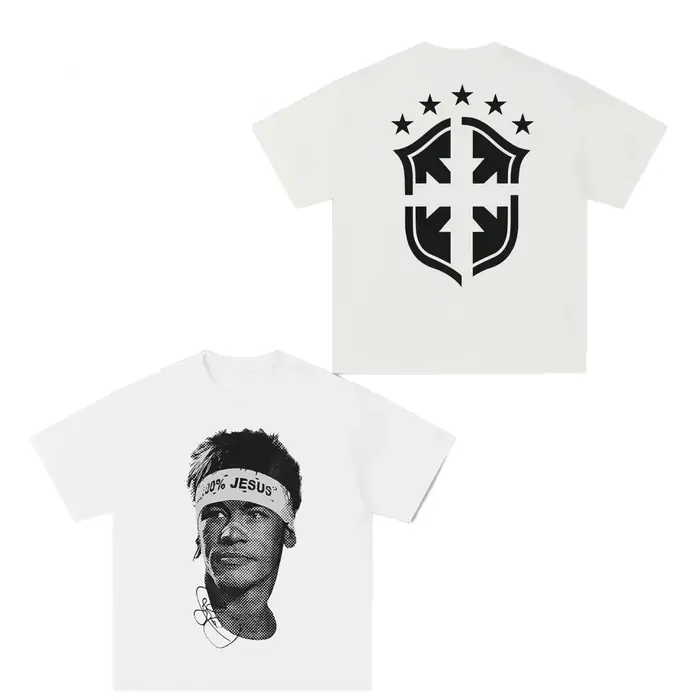 T-shirt imprimé avec les portraits des superstars du football Cristiano Ronaldo