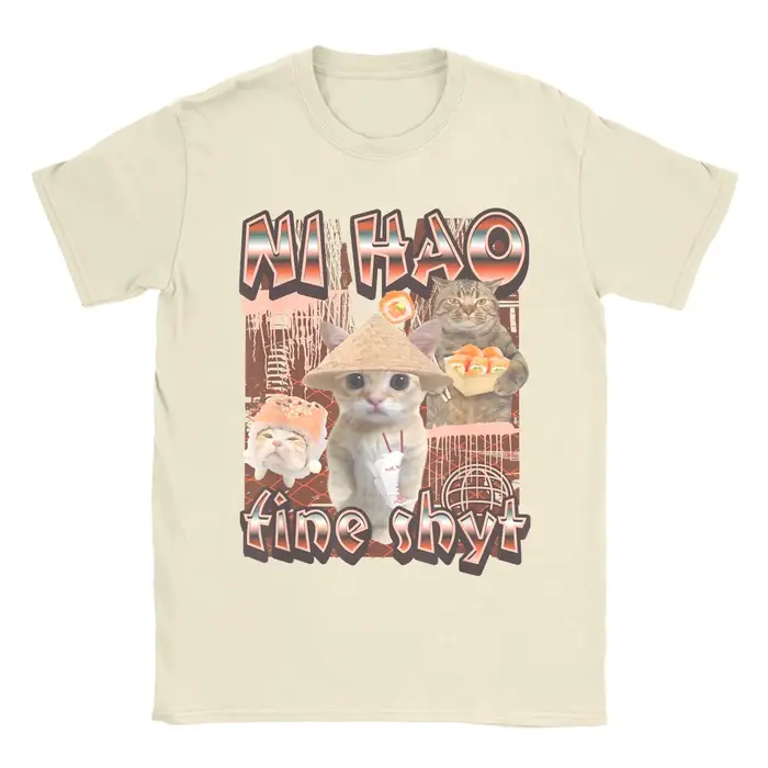 T-shirt humoristique Ni Hao Fine Shyt Meme pour hommes et femmes