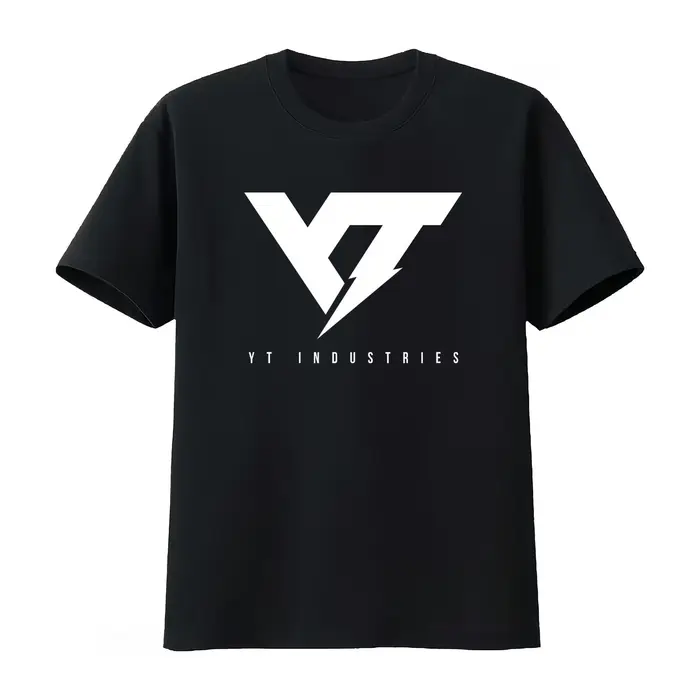 T-shirt imprimé logo Yt Industries pour homme et femme, style streetwear tendance, respirant, collec