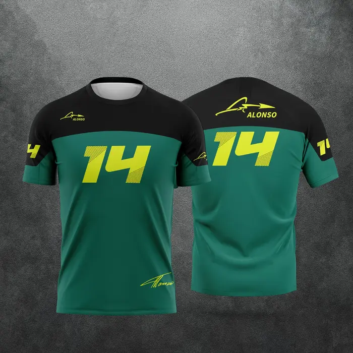 Nouvelle voiture de course 2026 # T-shirt pour fan de Fernando Alonso, 14Driver, décontracté d'été à