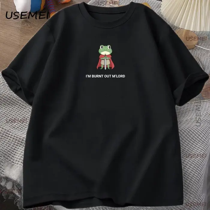 Burnt Out Knight Frog T-Shirt drôle DnD graphique T-Shirt décontracté coton unisexe confortable T-Sh