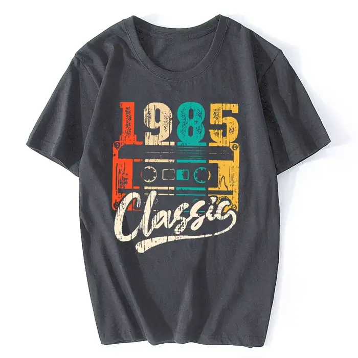 T-shirt rétro en coton pour homme