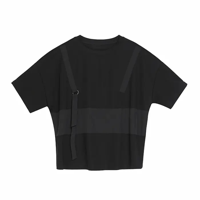 T-shirt noir contrastant pour femme