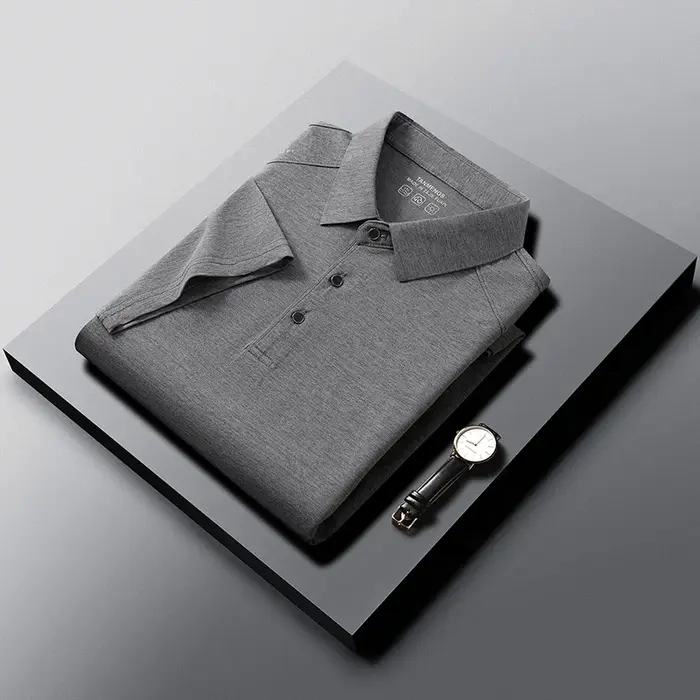 Polo basique pour homme avec col et boutons, hauts confortables pour un usage quotidien, sorties déc