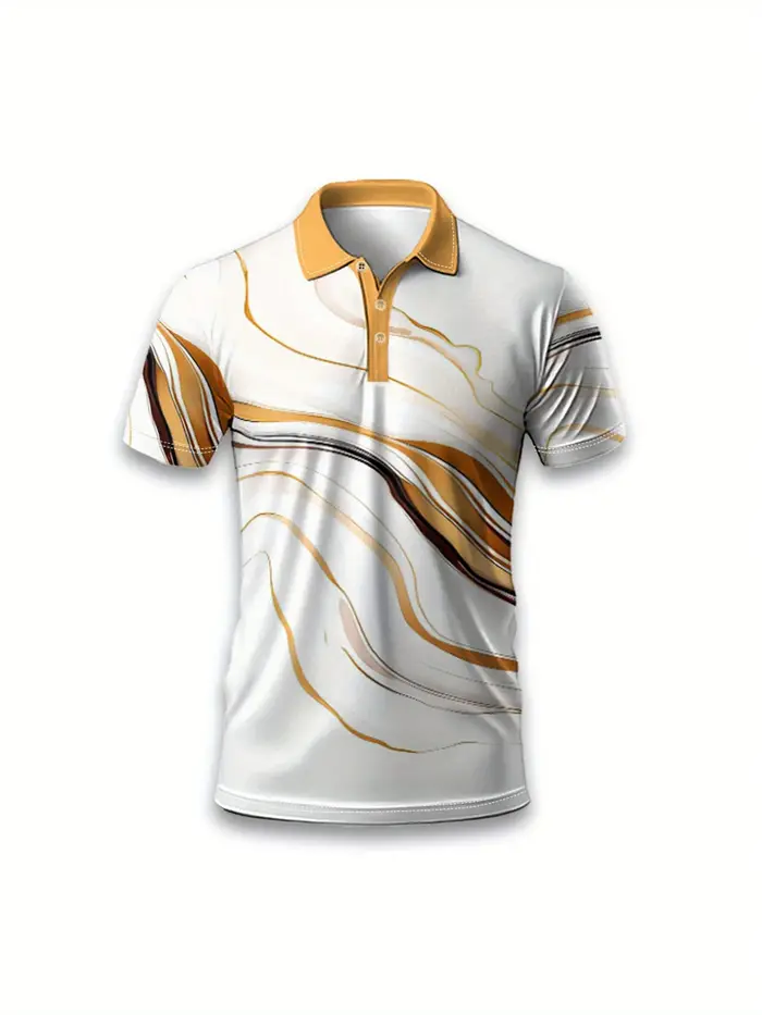 La nouvelle chemise POLO à manches courtes pour hommes d'été 2025 présente une impression de motifs à pois 3D