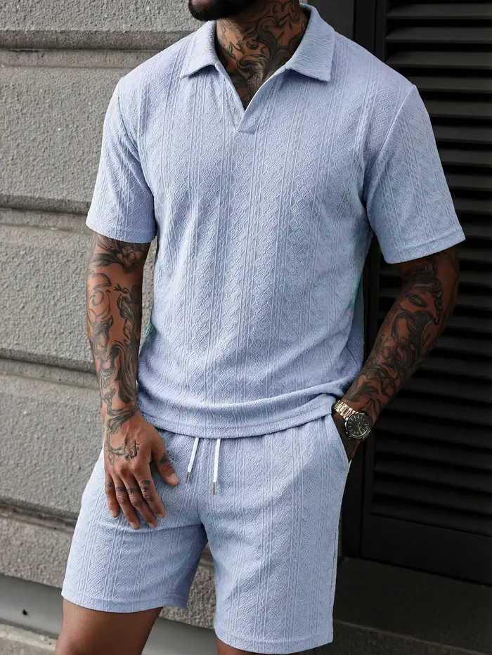 Nouvelle collection été 2025 : Ensemble décontracté pour homme – Polo à revers