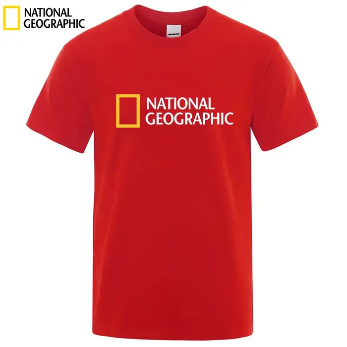 National Geographic imprimé T-Shirt pull à manches courtes décontracté unisexe Couple haut nouvelle 