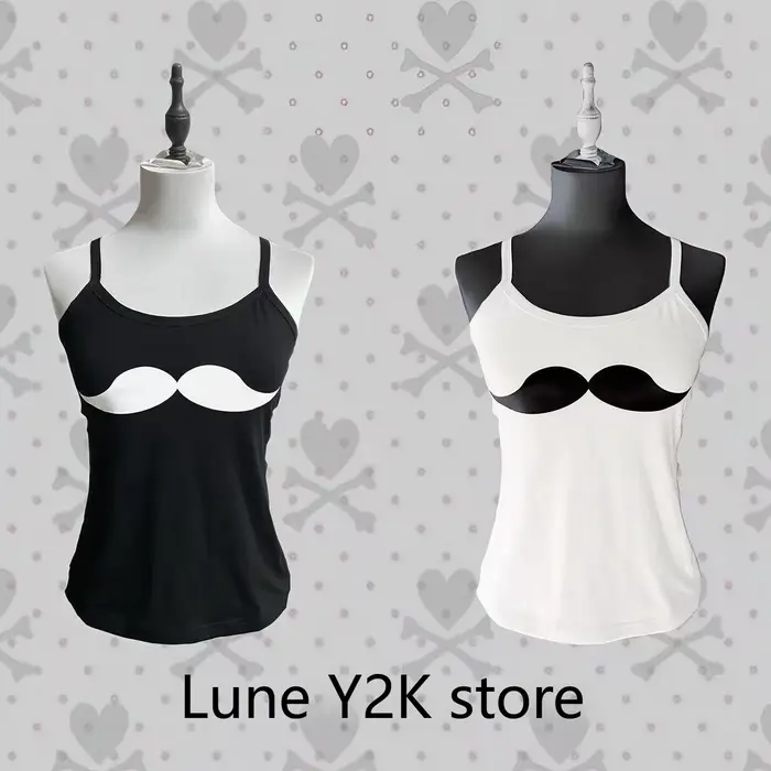 Débardeur japonais Harajuku imprimé moustache pour femme