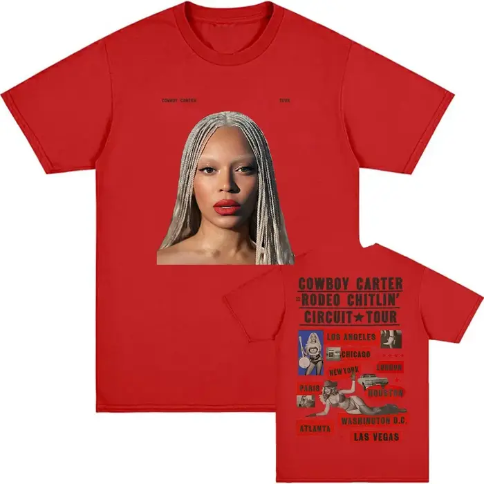 T-shirt Beyoncé COWBOY CARTER TOUR 2026 pour femmes et hommes, t-shirt d'été à manches courtes, col