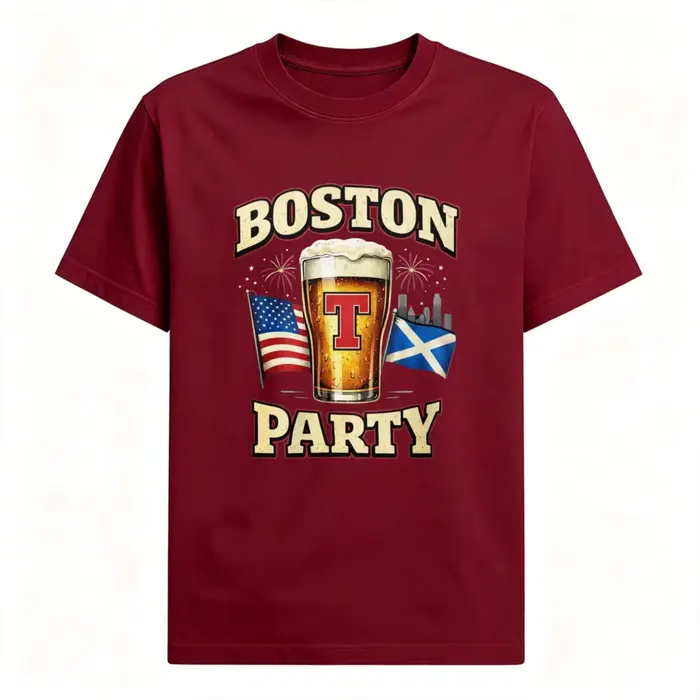 T-shirt de football Écosse Boston T-Party 2026 – T-shirts amusants à l'effigie de la bière écossaise – Hauts pour fans