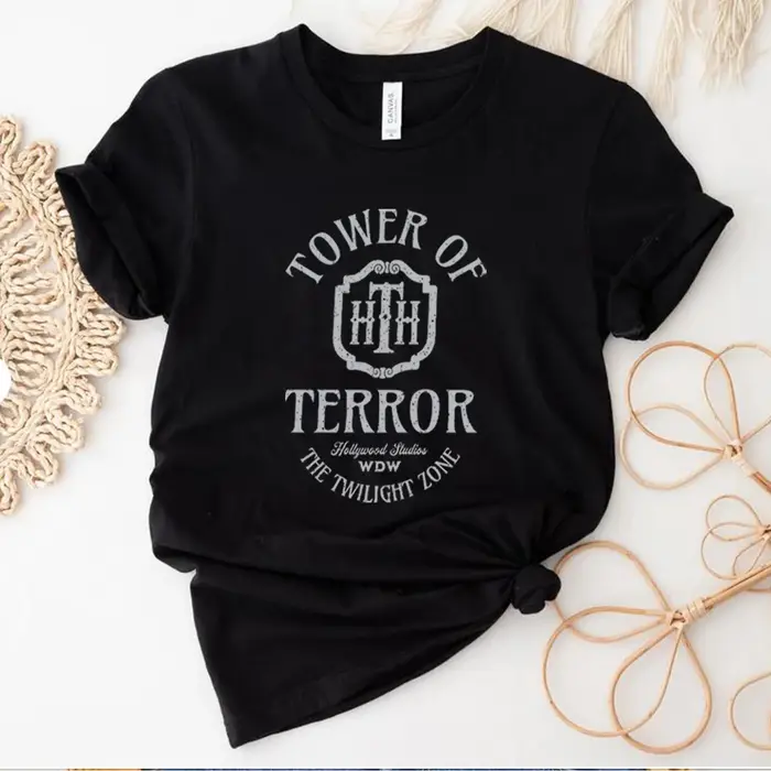 T-shirt manches courtes femme, vintage, rétro, décontracté, à la mode, tour de terreur, hôtel, studi