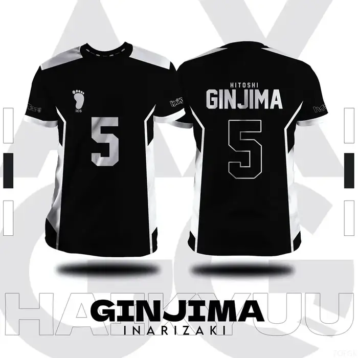 T-shirt d'été pour hommes, grande taille, imprimé en 3D, Haikyuu Inarizaki, motif de dessin animé Co