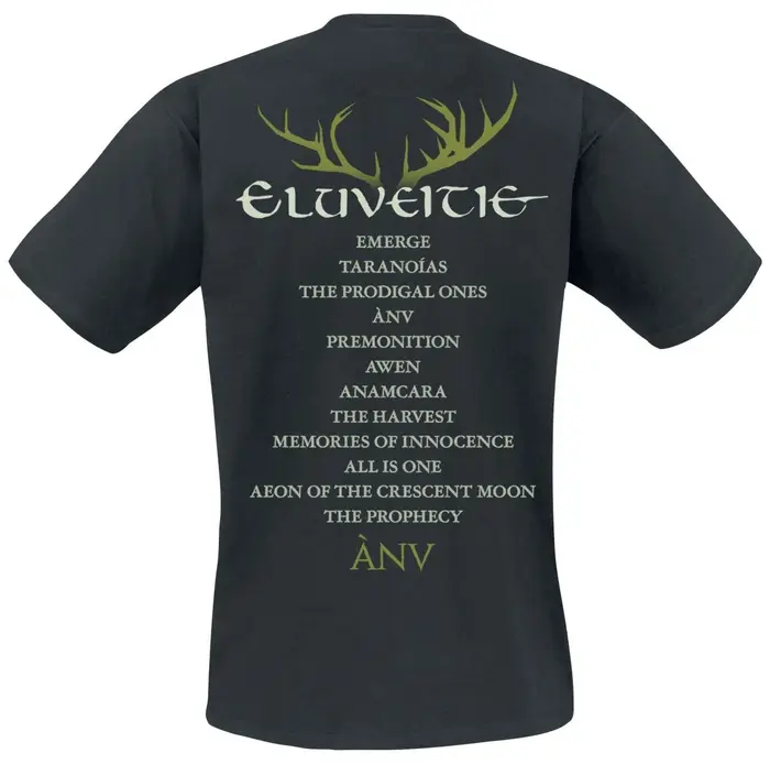 Eluveitie Raven Celtic Ornament Print T-shirt en coton noir pour hommes et femmes Folk Metal unisexe