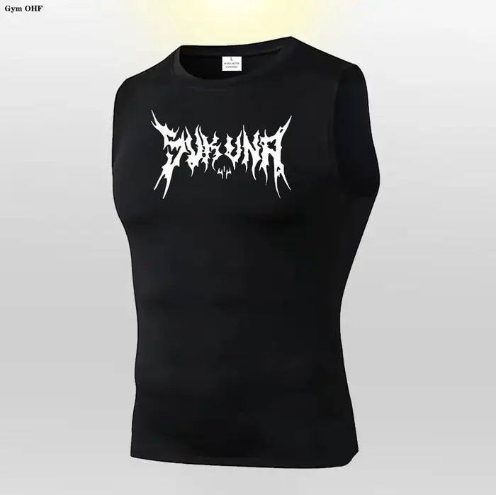 Débardeur de compression pour homme, sans manches, séchage rapide, couleur unie, pour la gym, le fit