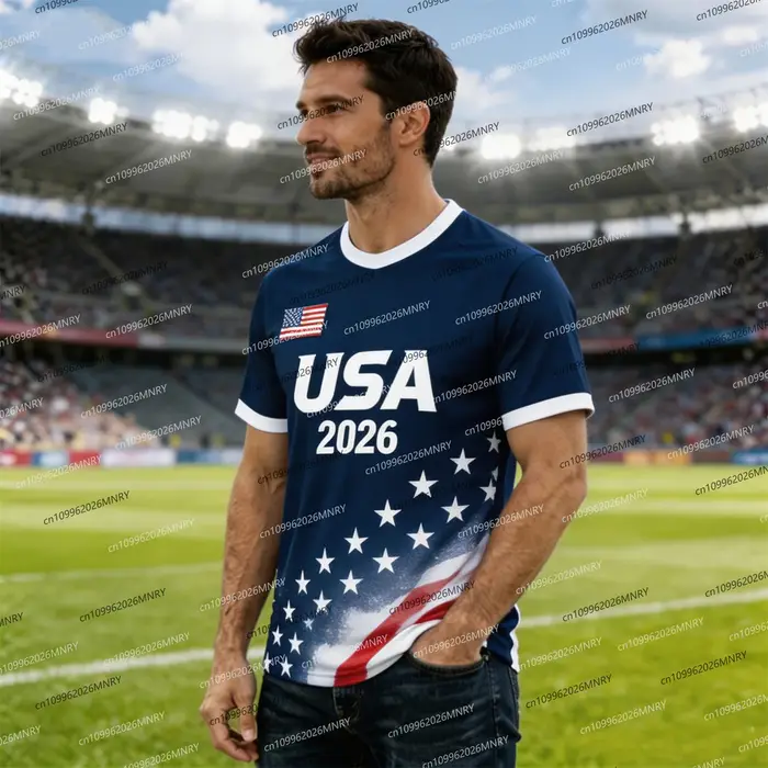 T-shirt d'homme avec emblème du drapeau américain 2026