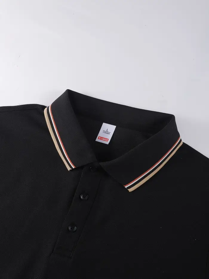 T-shirt manches courtes col Polo contrasté pour femme