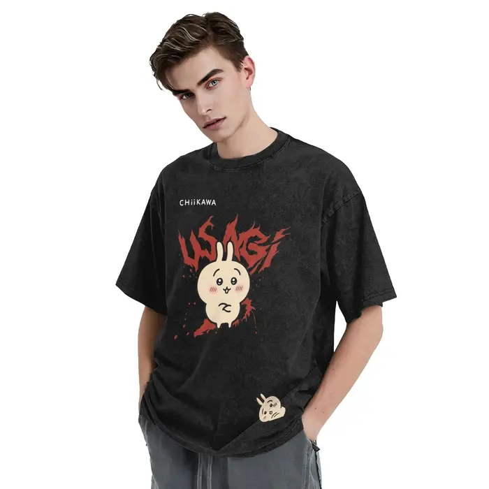 T-shirt délavé Kawaii Chiikawas