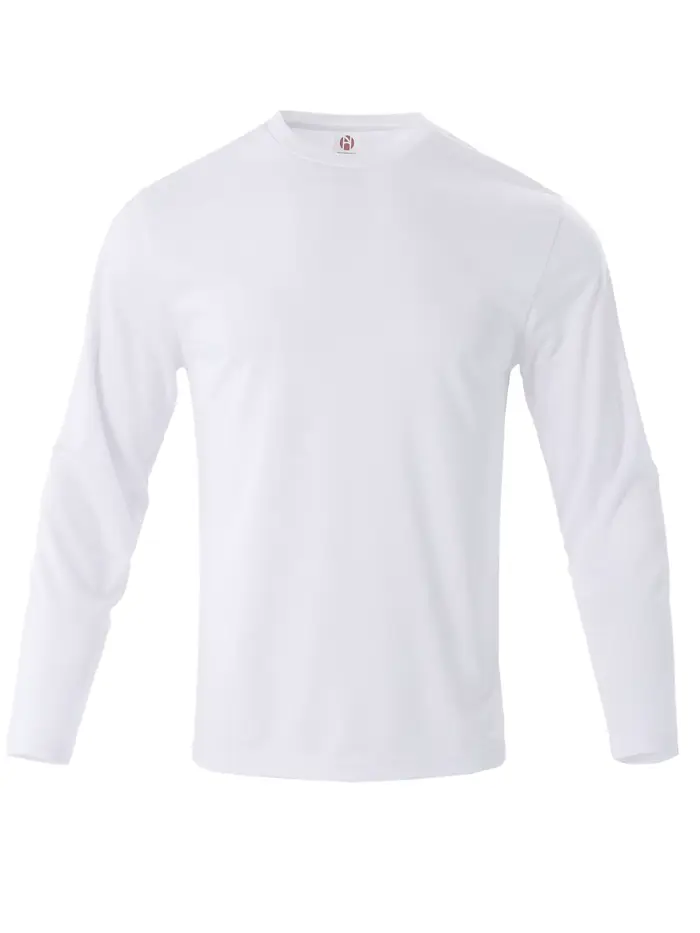T-shirt uni décontracté pour hommes T-shirt à manches longues pour hommes mode Fitness T-shirt à man