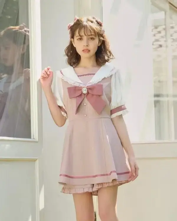 Rojita – robe japonaise à manches longues et col marin pour femmes