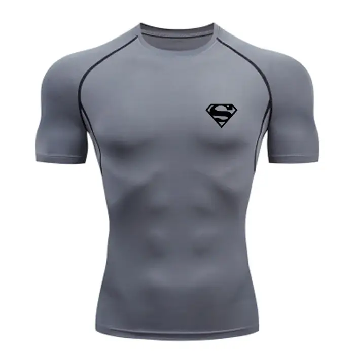 T-shirt de compression homme 2026 à manches courtes – Maillot de sport fitness, course à pied, gym –