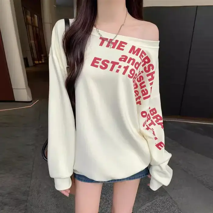 T-shirt surdimensionné à manches longues pour femmes