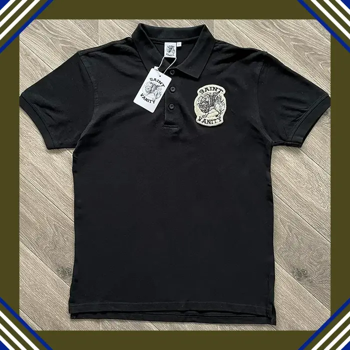 Polo décontracté en coton à manches courtes SAINT VANITY avec imprimé lettres simple