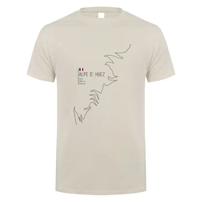 Alpe d Huez en France cyclisme t-shirt été hommes à manches courtes coton