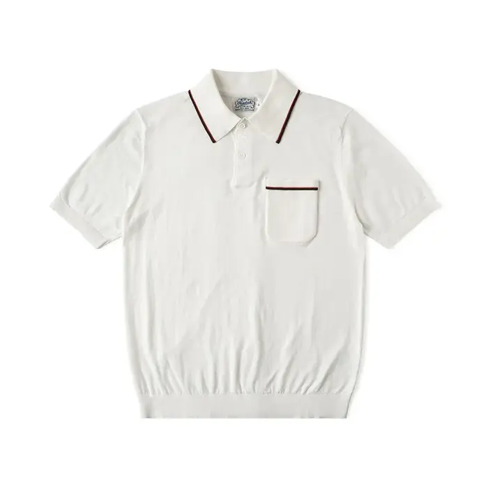Polo en tricot vintage pour homme, style années 1940, 100 % coton peigné, coupe ajustée, manches cou